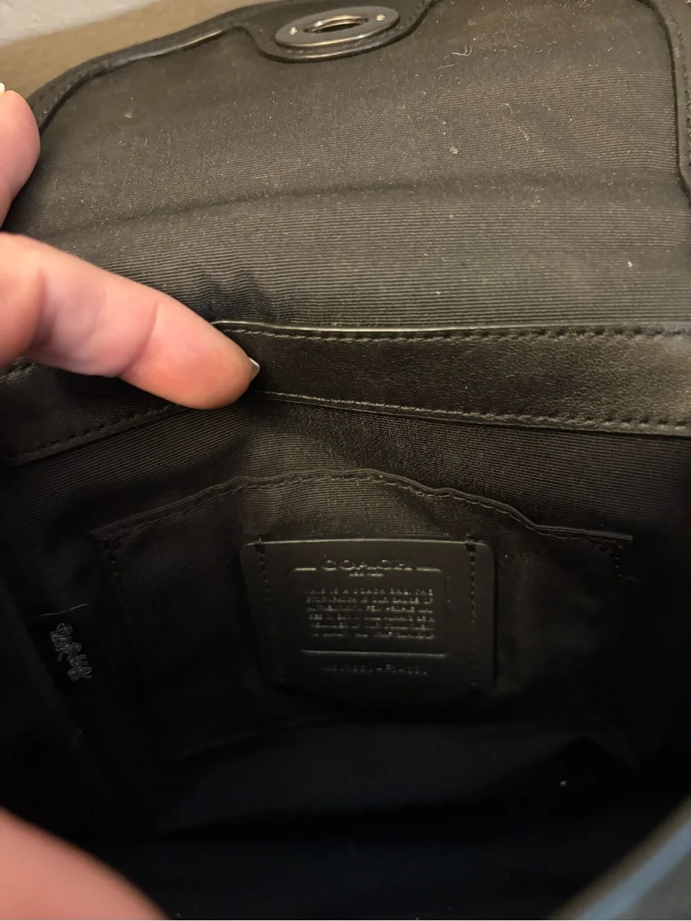 Coach Black Leather Mini Satchel with Turn-Lock